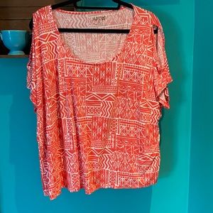Cold shoulder shirt coral/orange